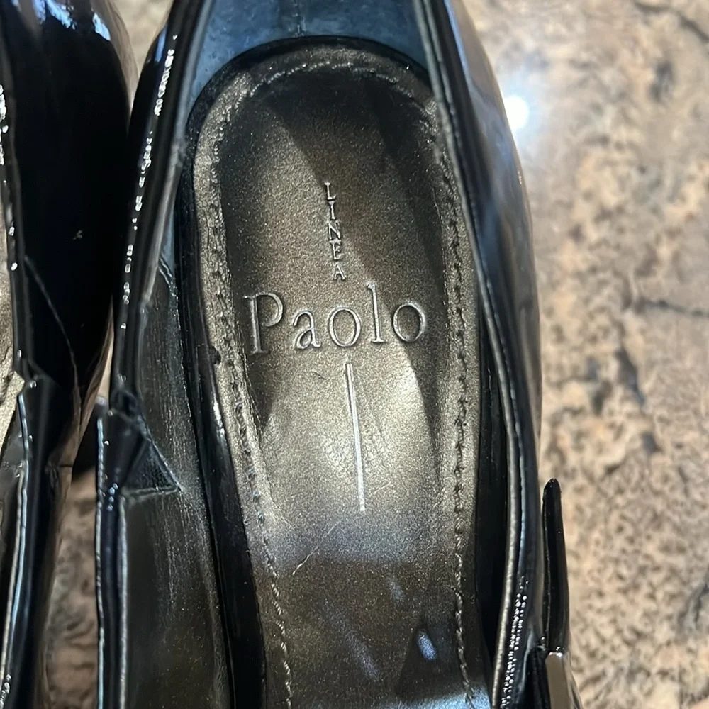 Paolo Black Patent Leather Heels with Sleek Design